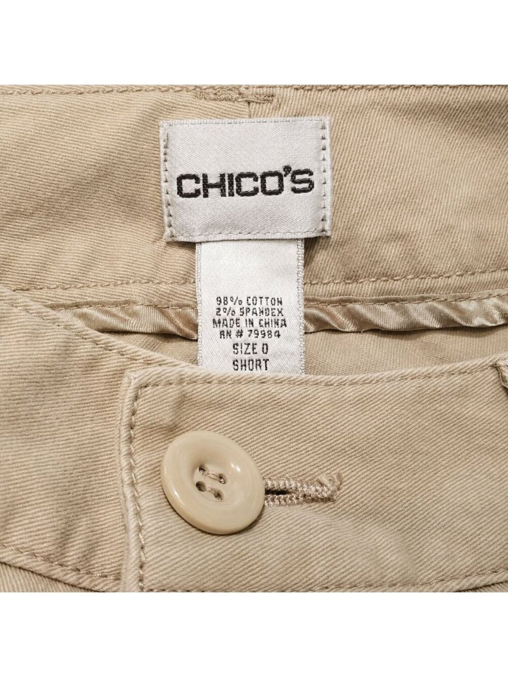 Chico's beige Career sequin pockets womens pants sz 0 sz 4 - Picture 4 of 6